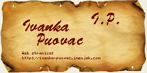 Ivanka Puovac vizit kartica